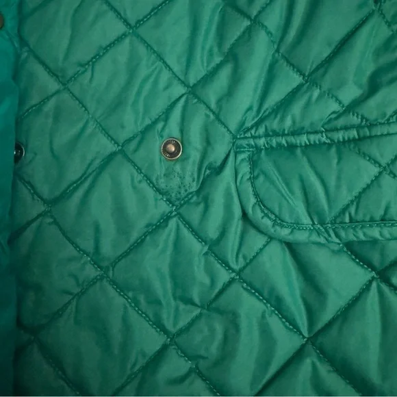 Polo Ralph Lauren Kid’s double breasted green button quilted barn coat jacket L - Picture 6 of 8